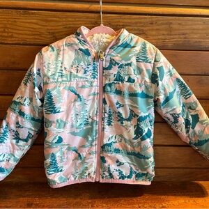 The North Face Pink and Teal Kids' Jacket Reversible with Soft White